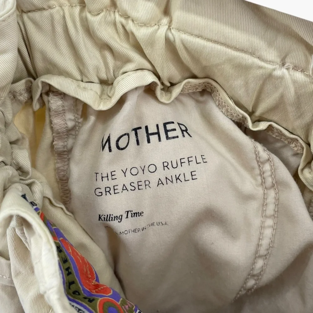 MOTHER Light Yellow YoYo Ruffle Greaser Ankle Pants - Picture 3 of 11
